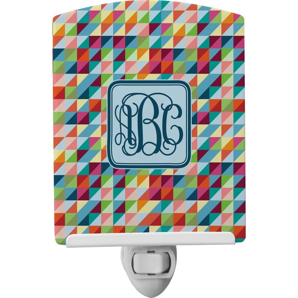 Custom Retro Triangles Ceramic Night Light (Personalized)