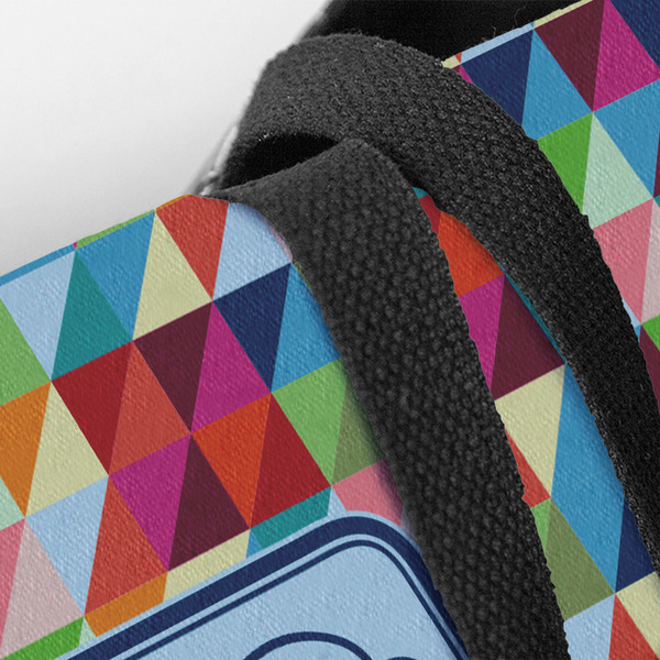 Retro Triangles Closeup of Tote w/Black Handles