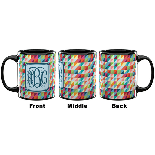 Retro Triangles Coffee Mug - 11 oz - Black APPROVAL