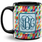 Retro Triangles Coffee Mug - 11 oz - Full- Black
