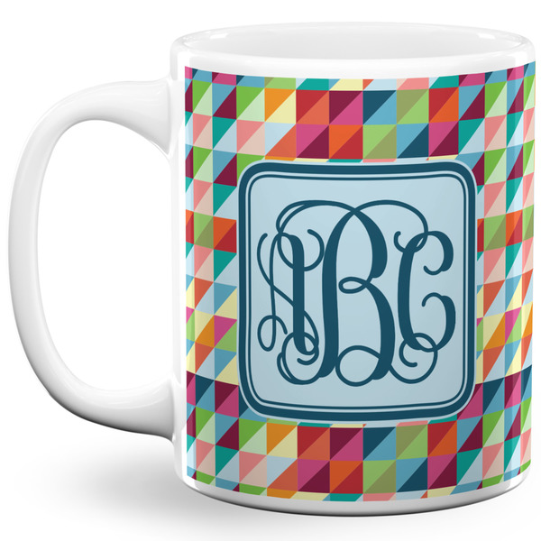 Custom Retro Triangles 11 Oz Coffee Mug - White (Personalized)