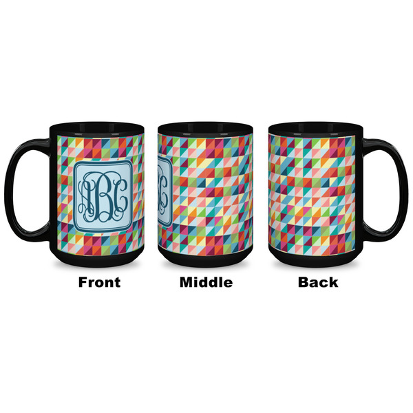 Retro Triangles Coffee Mug - 15 oz - Black APPROVAL