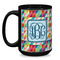 Retro Triangles Coffee Mug - 15 oz - Black