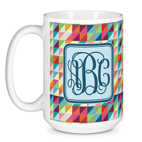 Retro Triangles Coffee Mug - 15 oz - White