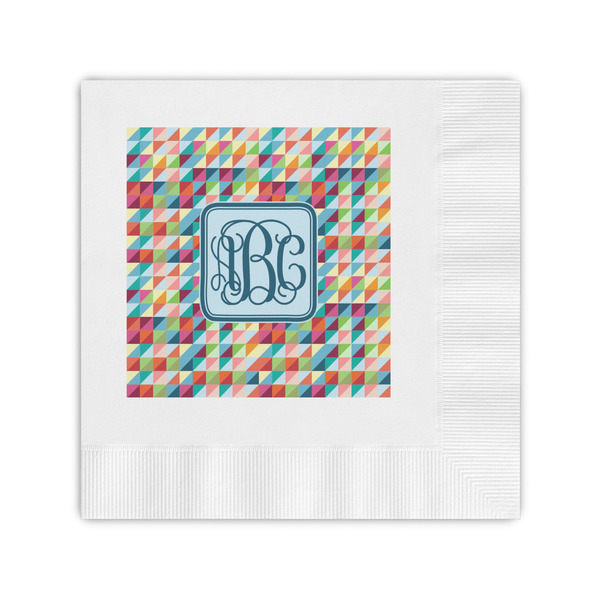 Custom Retro Triangles Coined Cocktail Napkins (Personalized)