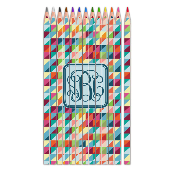 Custom Retro Triangles Colored Pencils (Personalized)