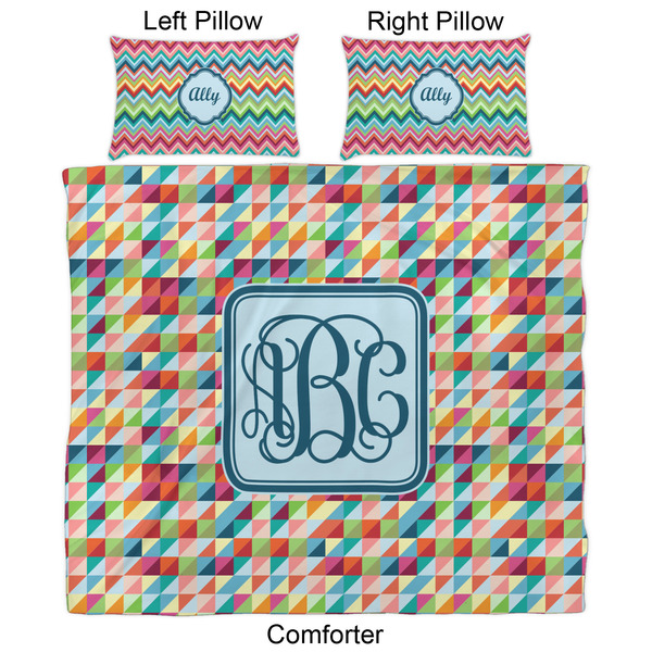 Retro Triangles Comforter Set - King - Approval