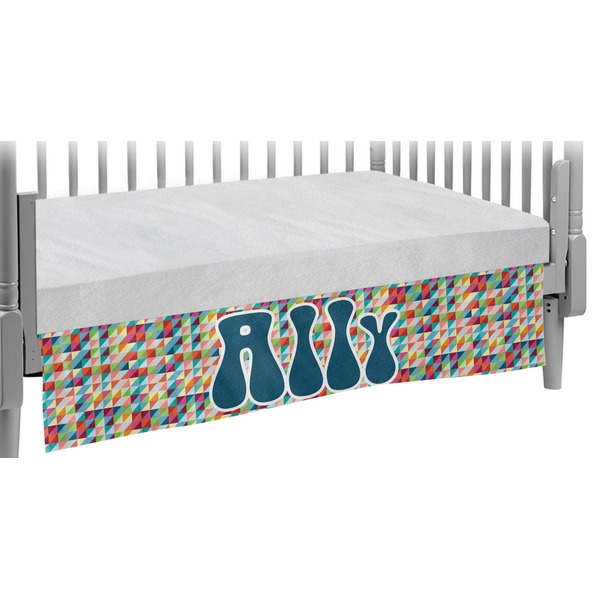Custom Retro Triangles Crib Skirt (Personalized)