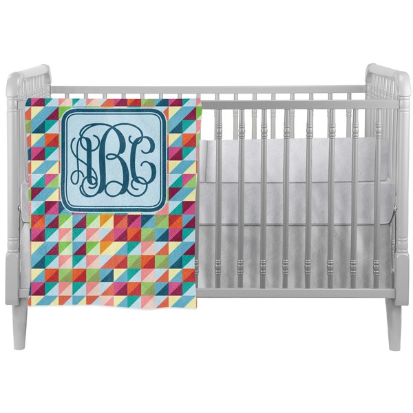 Custom Retro Triangles Crib Comforter / Quilt (Personalized)