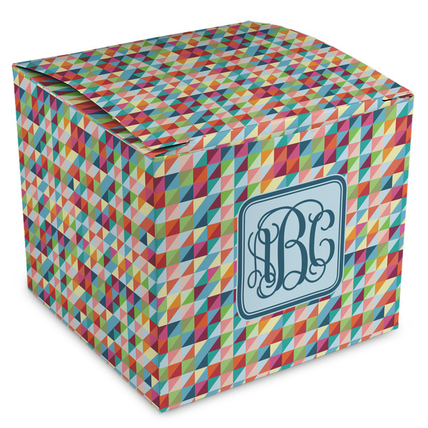 Custom Retro Triangles Cube Favor Gift Boxes (Personalized)