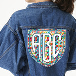 Retro Triangles Twill Iron On Patch - Custom Shape - 3XL (Personalized)