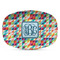Retro Triangles Plastic Platter - Microwave & Oven Safe Composite Polymer (Personalized)