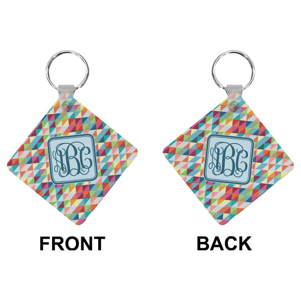 Retro Triangles Diamond Keychain (Front + Back)