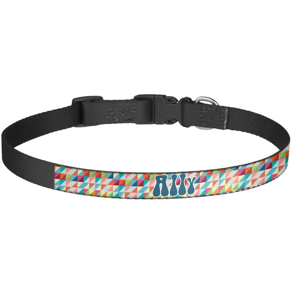 Custom Retro Triangles Dog Collar - Large (Personalized)