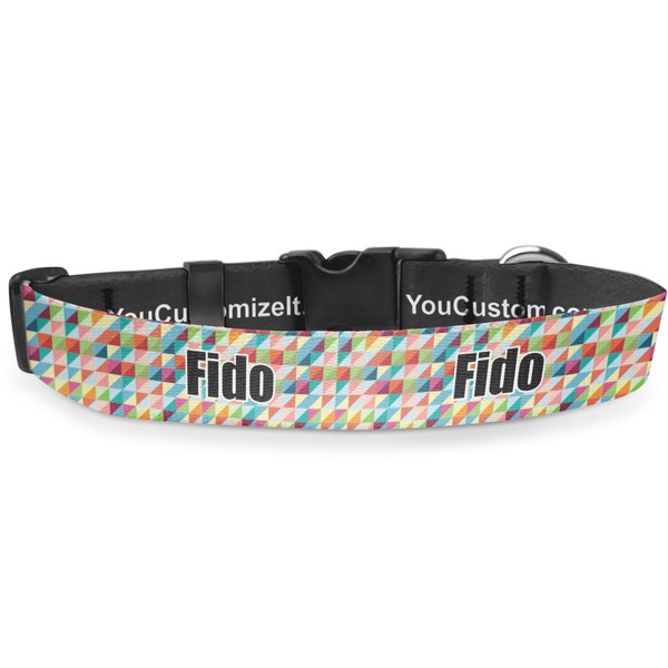 Custom Retro Triangles Deluxe Dog Collar - Toy (6" to 8.5") (Personalized)
