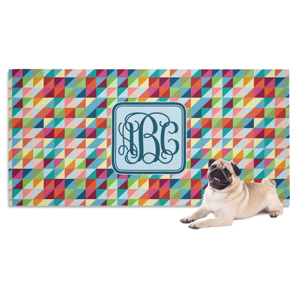 Custom Retro Triangles Dog Towel (Personalized)
