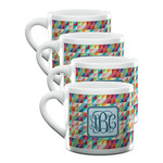 Retro Triangles Double Shot Espresso Cups - Set of 4 (Personalized)