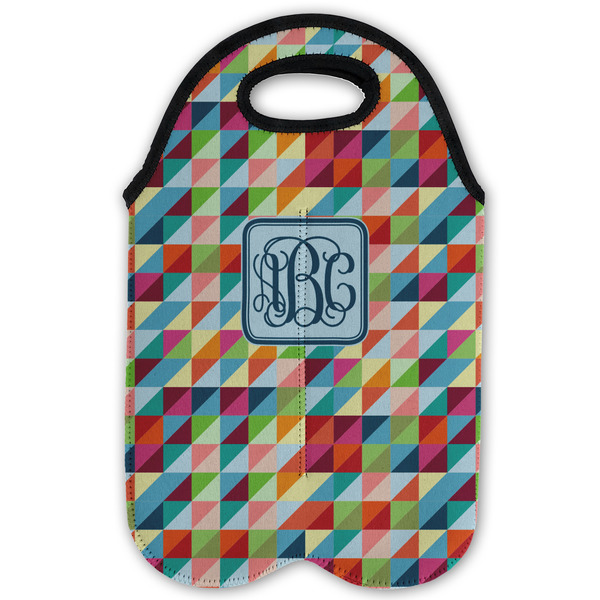 Retro Triangles Double Wine Tote - Flat (new)