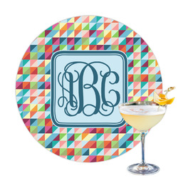 Retro Triangles Printed Drink Topper - 3.25" (Personalized)