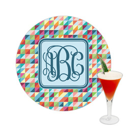 Retro Triangles Printed Drink Topper -  2.5" (Personalized)