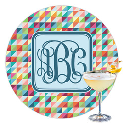 Retro Triangles Printed Drink Topper - 3.5" (Personalized)