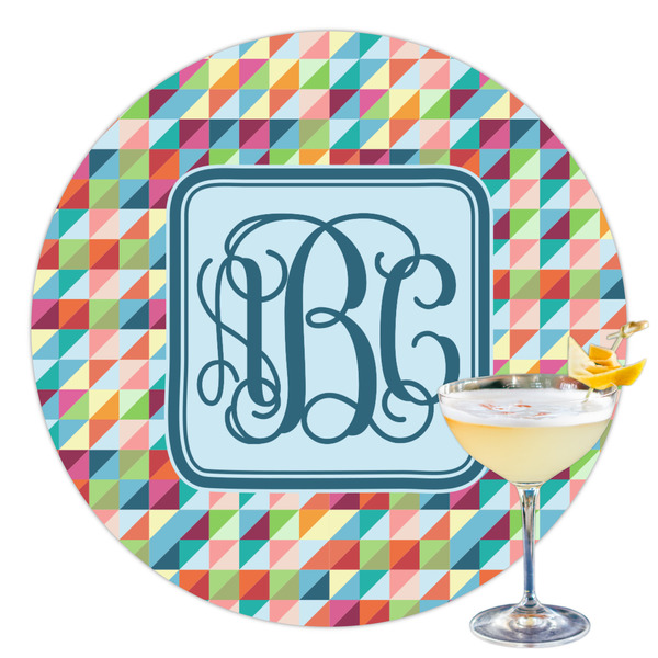 Custom Retro Triangles Printed Drink Topper - 3.5" (Personalized)