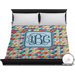 Retro Triangles Duvet Cover - King (Personalized)