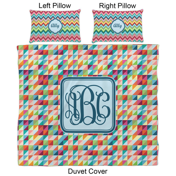 Retro Triangles Duvet Cover Set - King - Approval