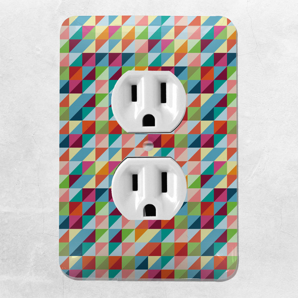 Retro Triangles Electric Outlet Plate - LIFESTYLE