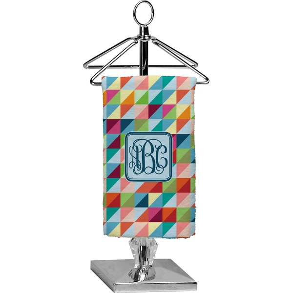 Custom Retro Triangles Finger Tip Towel - Full Print (Personalized)