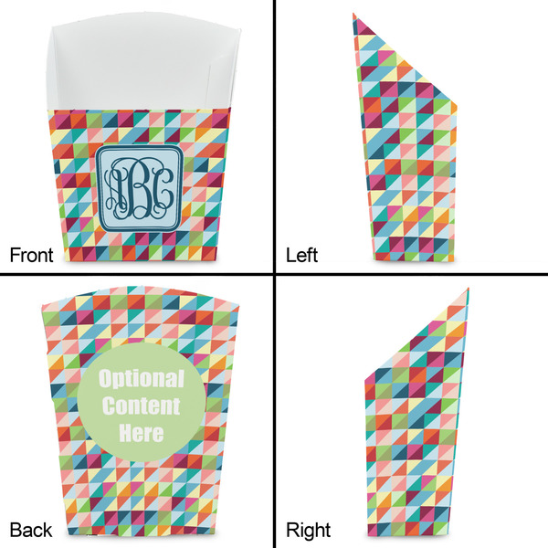 Retro Triangles French Fry Favor Box - Front & Back View