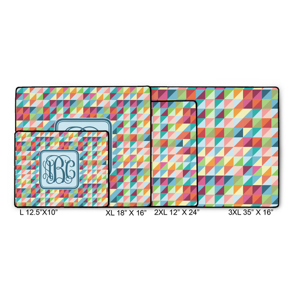 Retro Triangles Gaming Mats - SIZE CHART