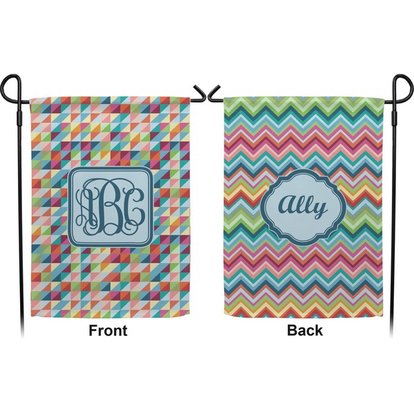 Retro Triangles Garden Flag - Double Sided Front and Back