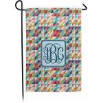 Retro Triangles Small Garden Flag - Single Sided w/ Monograms