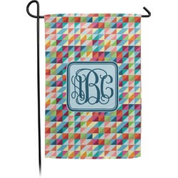 Retro Triangles Small Garden Flag - Double Sided w/ Monograms