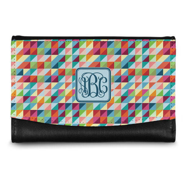 Custom Retro Triangles Genuine Leather Women's Wallet - Small (Personalized)