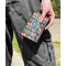Retro Triangles Genuine Leather Womens Wallet - In Context