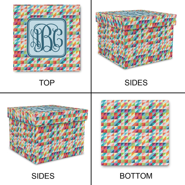 Retro Triangles Gift Boxes with Lid - Canvas Wrapped - Large - Approval