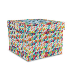 Retro Triangles Gift Box with Lid - Canvas Wrapped - Medium (Personalized)