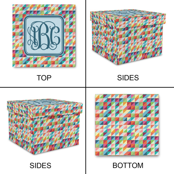 Retro Triangles Gift Boxes with Lid - Canvas Wrapped - Small - Approval