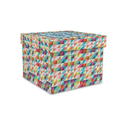 Retro Triangles Gift Box with Lid - Canvas Wrapped - Small (Personalized)