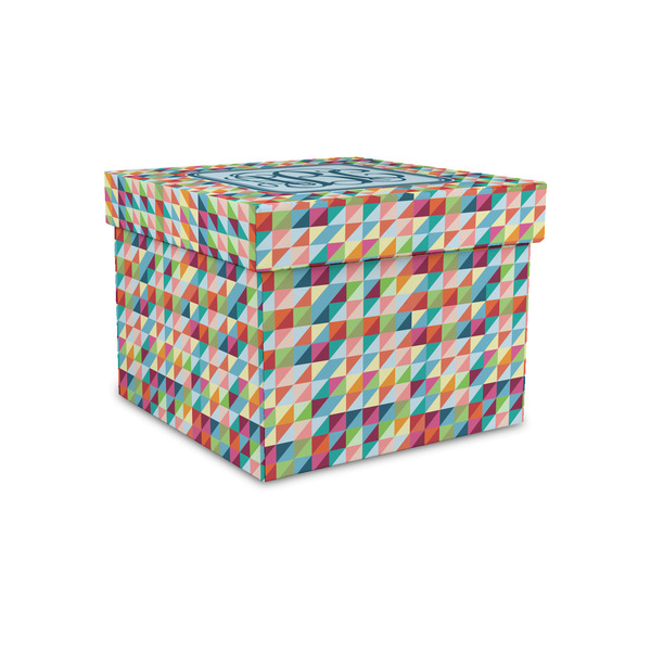 Custom Retro Triangles Gift Box with Lid - Canvas Wrapped - Small (Personalized)