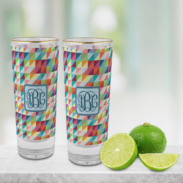Retro Triangles Glass Shot Glass - 2 oz - LIFESTYLE
