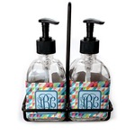 Retro Triangles Glass Soap & Lotion Bottle Set (Personalized)