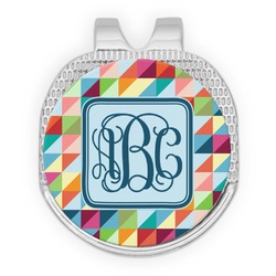 Retro Triangles Golf Ball Marker - Hat Clip - Silver