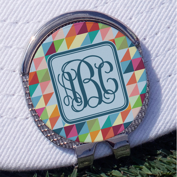 Custom Retro Triangles Golf Ball Marker - Hat Clip