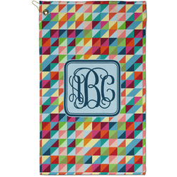 Retro Triangles Golf Towel - Poly-Cotton Blend - Small w/ Monograms