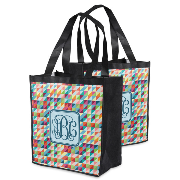 Retro Triangles Grocery Bag - MAIN