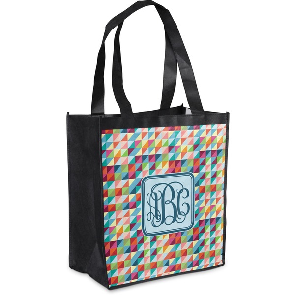 Custom Retro Triangles Grocery Bag (Personalized)