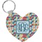 Retro Triangles Heart Keychain (Personalized)